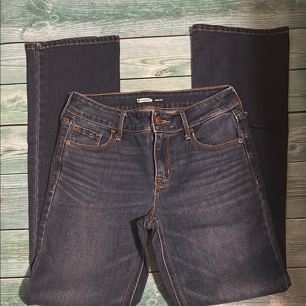 Old Navy Women's Dark Blue Boot Leg Jeans